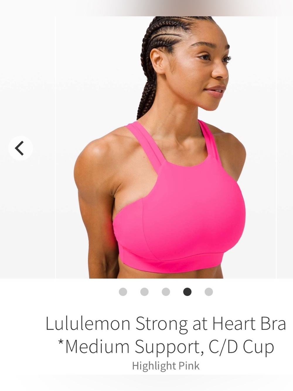 NWOT lululemon athletica Strong at Heart Bra - Highlight Pink for C/D cup. M.
